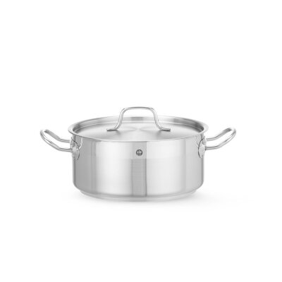 HENDI Kochtopf, niedrig - mit Deckel, Profi Line, 4,8L, ⌀240x(H)105mm