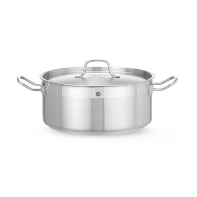 HENDI Kochtopf, niedrig - mit Deckel, Profi Line, 7,5L, ⌀280x(H)120mm
