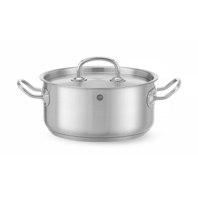 HENDI Topf niedrig - mit Deckel, Kitchen Line, 2,9L, ⌀200x(H)95mm