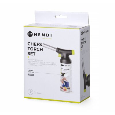 HENDI HENDI Jet Crème-Brûlée-Brenner - Set mit Kartusche, designed by Robert Bronwasser, 175x68x(H)260mm