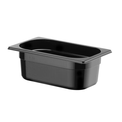 HENDI Gastronorm-Behälter 1/4, Profi Line, GN 1/4, 2,8L, Schwarz, 265x162x(H)100mm