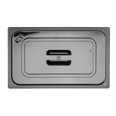 HENDI Gastronorm-Deckel, GN 1/4, Schwarz, 265x162mm