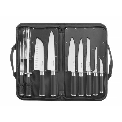HENDI Messerset, 9-teilig, Schwarz, 445x260x(H)65mm