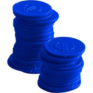 BarUp Pfandmünzen - 100 Stk., Blau, 100 Stk., ⌀25mm