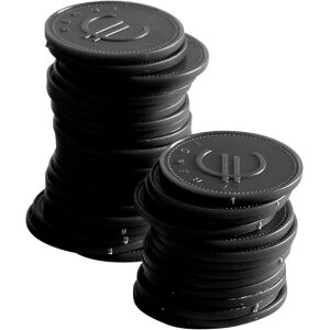 BarUp Pfandmünzen - 100 Stk., Schwarz, 100 Stk., ⌀25mm