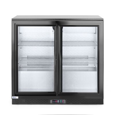 Arktic Kühlschrank hinten mit doppelten Schiebetüren, 158L, Schwarz, 220-240V/160W, 900x520x(H)865mm