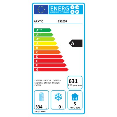 Arktic Kühltheke dreitürig 420 L, Profi Line, GN 1/1, 420L, 230V/400W, 1795x700x(H)879mm