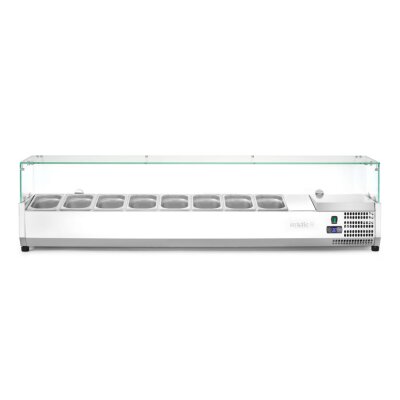Arktic Aufsatz-Kühlvitrine Gastronorm 1/4, 8x GN 1/4, 230V/180W, 1805x335x(H)460mm