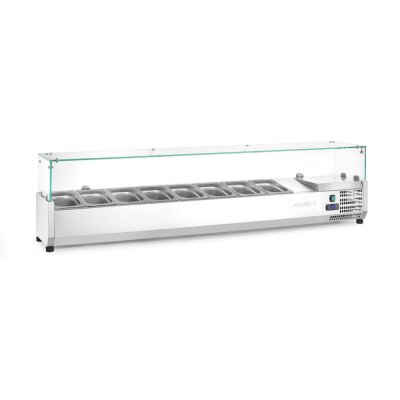 Arktic Aufsatz-Kühlvitrine Gastronorm 1/4, 8x GN 1/4, 230V/180W, 1805x335x(H)460mm