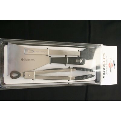 Krampouz SET Plancha Grill BBQ Wender Grillbesteck Bürste Grillzange ASP1