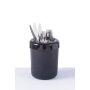 HENDI Tischabfalleimer oder Besteckhalter, Schwarz, ⌀130x(H)160mm