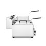HENDI Fritteuse Profi Line mit Ablasshahn, 2×8 l, Profi Line, 16L, 230V/7000W, 610x515x(H)369mm