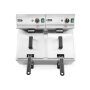 HENDI Fritteuse Profi Line mit Ablasshahn, 2×8 l, Profi Line, 16L, 230V/7000W, 610x515x(H)369mm