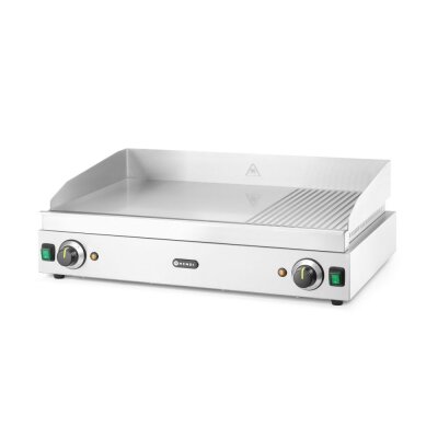 HENDI Grillplatte, Profi Line, 2/3 glatt, 1/3 gerillt, 230V/3500W, 697x474x(H)241mm