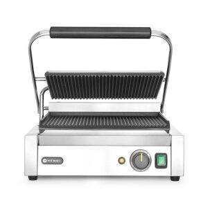 HENDI Kontaktgrill - Panini, oben und unten gerillt,...