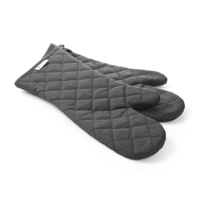 HENDI Ofenhandschuhe – 2 Stück, Baumwolle mit feuerfester Beschichtung, Schwarz, 2 Stk., (L)380mm