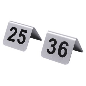 CONTACTO Tischnummern mit Nummern 25 bis 36