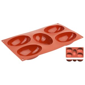 CONTACTO Silikon-Backmatte, HALBES EI mit 5 Formen