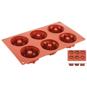 CONTACTO Silikon-Backmatte, GUGELHUPF mit 6 Formen