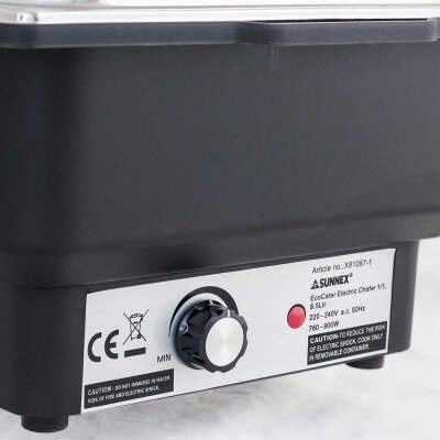 Sunnex Elektro-Chafing Dish, Wanne aus Kunststoff, inklusive einem GN 1/1 Behälter (65 mm)