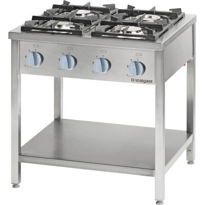 STALGAST Gasherd Serie 700 - G20, 4-Brenner (3,5+2x5+7), 800 x 700 x 850 mm (BxTxH)