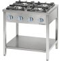 STALGAST Gasherd Serie 700 - G20, 4-Brenner (3,5+2x5+7), 800 x 700 x 850 mm (BxTxH)