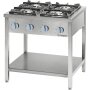 STALGAST Gasherd Serie 900 - G20, 4-Brenner (3,5+5+7+9), 900 x 900 x 850 (BxTxH)
