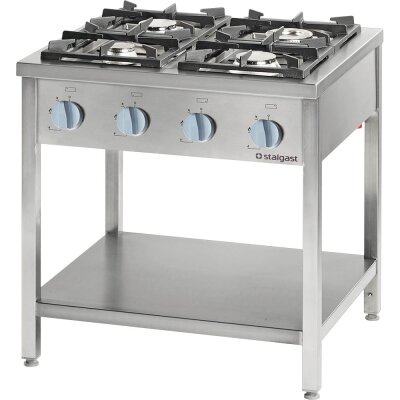 STALGAST Gasherd Serie 900 - 4 Brenner (9+9+9+9), 36 kW, G20, 900 x 900 x 850 mm (BxTxH)