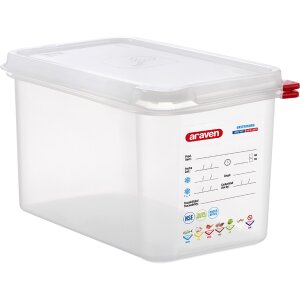 ARAVEN Gastronormbehälter mit Deckel, Polypropylen,...