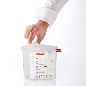 ARAVEN Gastronormbehälter mit Deckel, Polypropylen,...