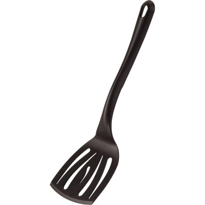 Paderno Bratenwender geschlitzt, aus glasfaserverstärktem Material, schwarz, Länge 30 cm