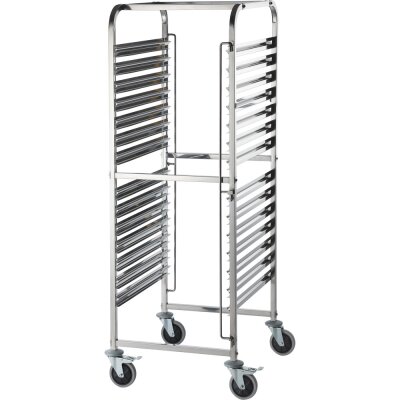 STALGAST Tablettwagen aus Edelstahl, passend für 14 x GN 1/2, 590 x 670 x 1735 mm (BxTxH)