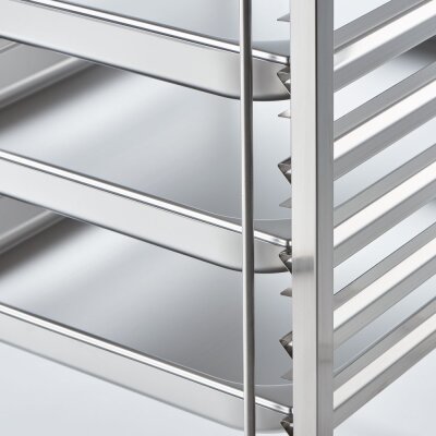 STALGAST Tablettwagen aus Edelstahl, passend für 14 x GN 1/2, 590 x 670 x 1735 mm (BxTxH)