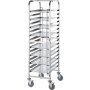 STALGAST Tablettwagen aus Edelstahl, passend für 16 x Tablett 600 x 400 mm, 470 x 620 x 1735 mm (BxTxH)