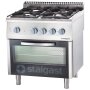 STALGAST Gasherd mit 4 Brennern (2x5+2x7) und Gas-Backofen GN2/1, Serie 700 ND