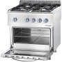 STALGAST Gasherd mit 4 Brennern (2x5+2x7) und Gas-Backofen GN2/1, Serie 700 ND