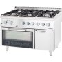STALGAST Gasherd mit 6 Brennern (3,5+3x5+2x7), Elektro-Backofen GN2/1 und Unterschrank, Serie 700 ND