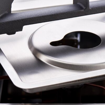 STALGAST Gasherd mit 6 Brennern (3,5+2x5+2x7+9), Elektro-Backofen GN2/1 und Unterschrank, Serie 700 ND