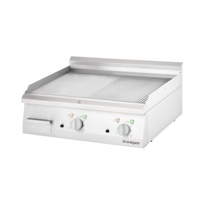 STALGAST Elektro-Griddleplatte als Tischgerät, 800x700 mm, ½ glatte/½ gerillte Grillfläche, Serie 700 ND
