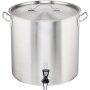 STALGAST Kartoffelkochkessel mit Ablasshahn und Deckel, Ø 400 mm, Höhe 400 mm, 50,3 Liter