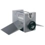 Manuelle Teigausrollmaschine, Zylinder (60 mm Durchmesser), Arbeitsbreite 400 mm, Dicke 0,1 bis 4 mm. Abnehmbare Edelstahlklappen.