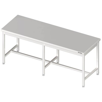 STALGAST Zentralarbeitstisch mit mittiger Strebe, 2500x800x850 mm, ohne Aufkantung, verschweißt