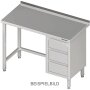 STALGAST Arbeitstisch ohne Grundboden, 1600x700x850 mm, mit 3er Schubladenblock links, mit Aufkantung, verschwei&szlig;t