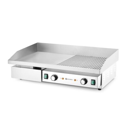 HENDI Grill, halb glatt, halb gerippt, Budget Line, 400V/4400W, 720x460x(H)241mm