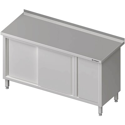 STALGAST Arbeitsschrank mit Schiebetüren, 1900x700x850 mm, mit Flügeltürschrank rechts, mit Aufkantung, verschweißt
