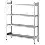 GASTRO Edelstahlregal 1300 x 400 x 2000 mm 4 B&ouml;den Regal Lagerregal K&uuml;chenregal