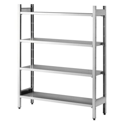GASTRO Edelstahlregal 1500 x 500 x 2000 mm 4 Böden Regal Lagerregal Küchenregal