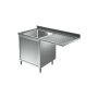 Sp&uuml;lcenter 1200 x 600 f&uuml;r Sp&uuml;lmaschine Gastro Sp&uuml;le Sp&uuml;ltisch mit 1 Becken links