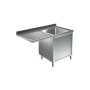 Sp&uuml;lcenter 1400 x 600 mit Becken Rechts f&uuml;r Sp&uuml;lmaschine Gastro Sp&uuml;le Sp&uuml;ltisch