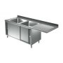 Sp&uuml;lcenter 1800 x 600 *links 2 Becken* f&uuml;r Sp&uuml;lmaschine Gastro Sp&uuml;le Sp&uuml;ltisch